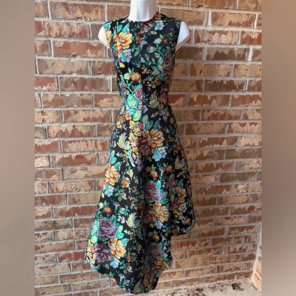 Marques' Almeida Brocade Sleeveless DENIM Dress Assymetric Hem size L(8) NWT - Picture 4 of 15